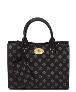 CM Monogram 3-in-1 Satchel CM2703 BLACK